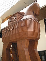 Reconstruction of the Trojan horse in the Istanbul Archaeology Museum