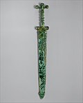 Sword and its scabbard, on view at the Metropolitan Museum of Art