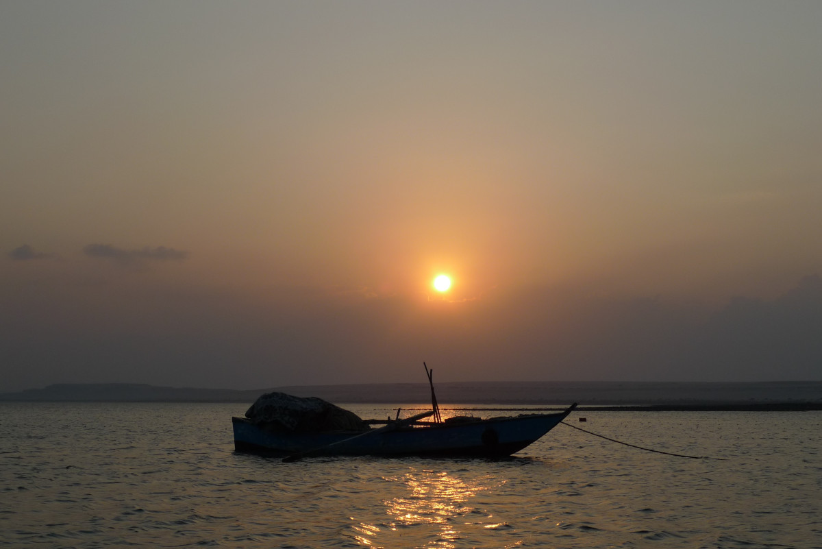 sunset on lake