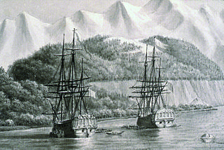 Astrolabe and Boussole at anchor