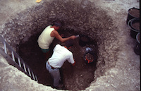 Large silo under excavation in Arcy-sur-Cure