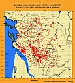 Map of the distribution of archaeological discoveries in Charente-Maritime by Jacques Dassié