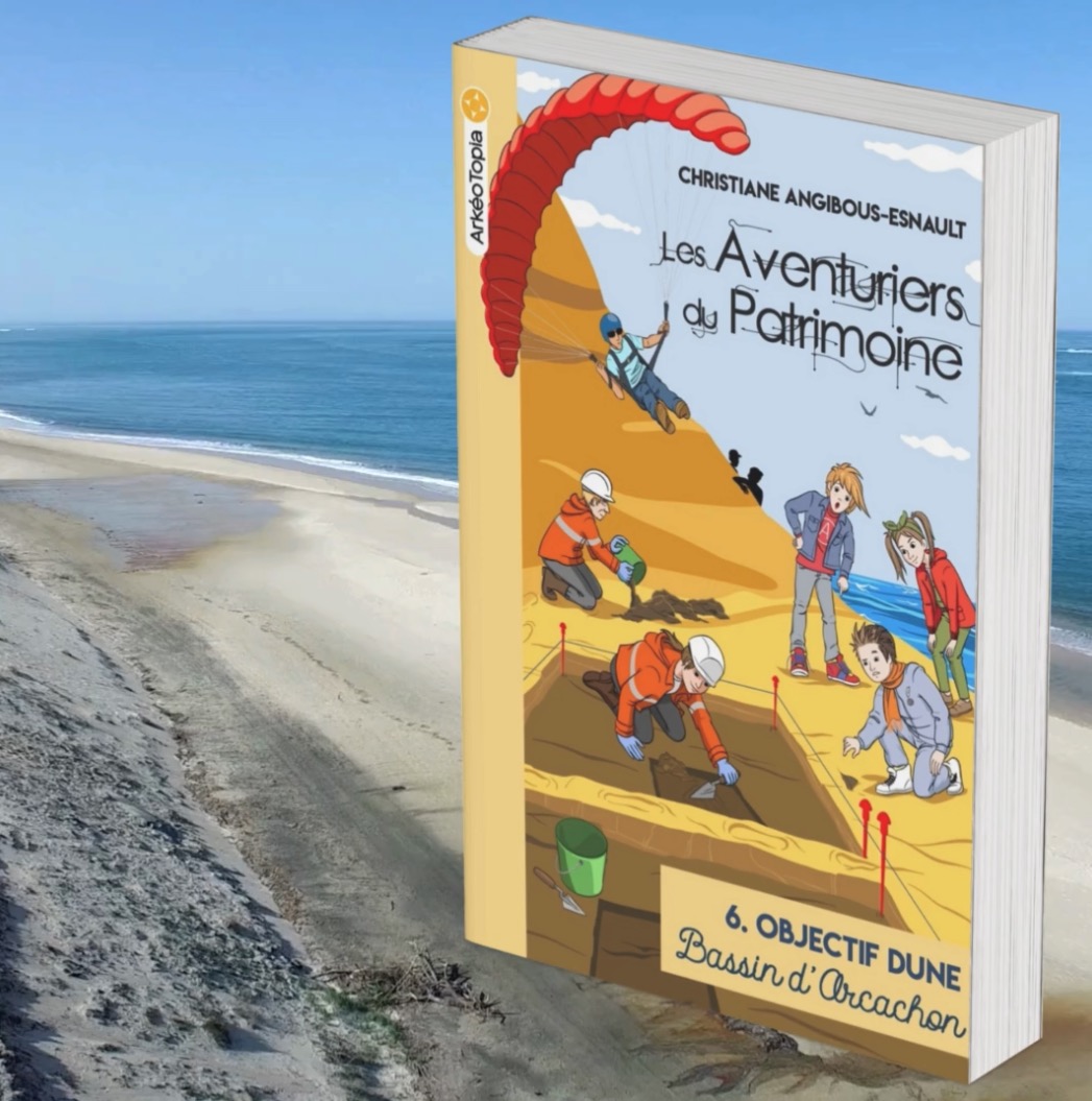 Mock Up de la couverture du tome 6 de Objectif Dune sur le Bassin d'Arcachon © ArkéoTopia éditions 2025